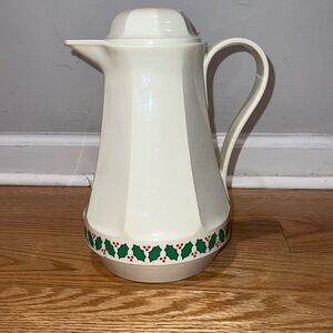 Thermos Coffee Butler Carafe Christmas Holiday Design West Germany White